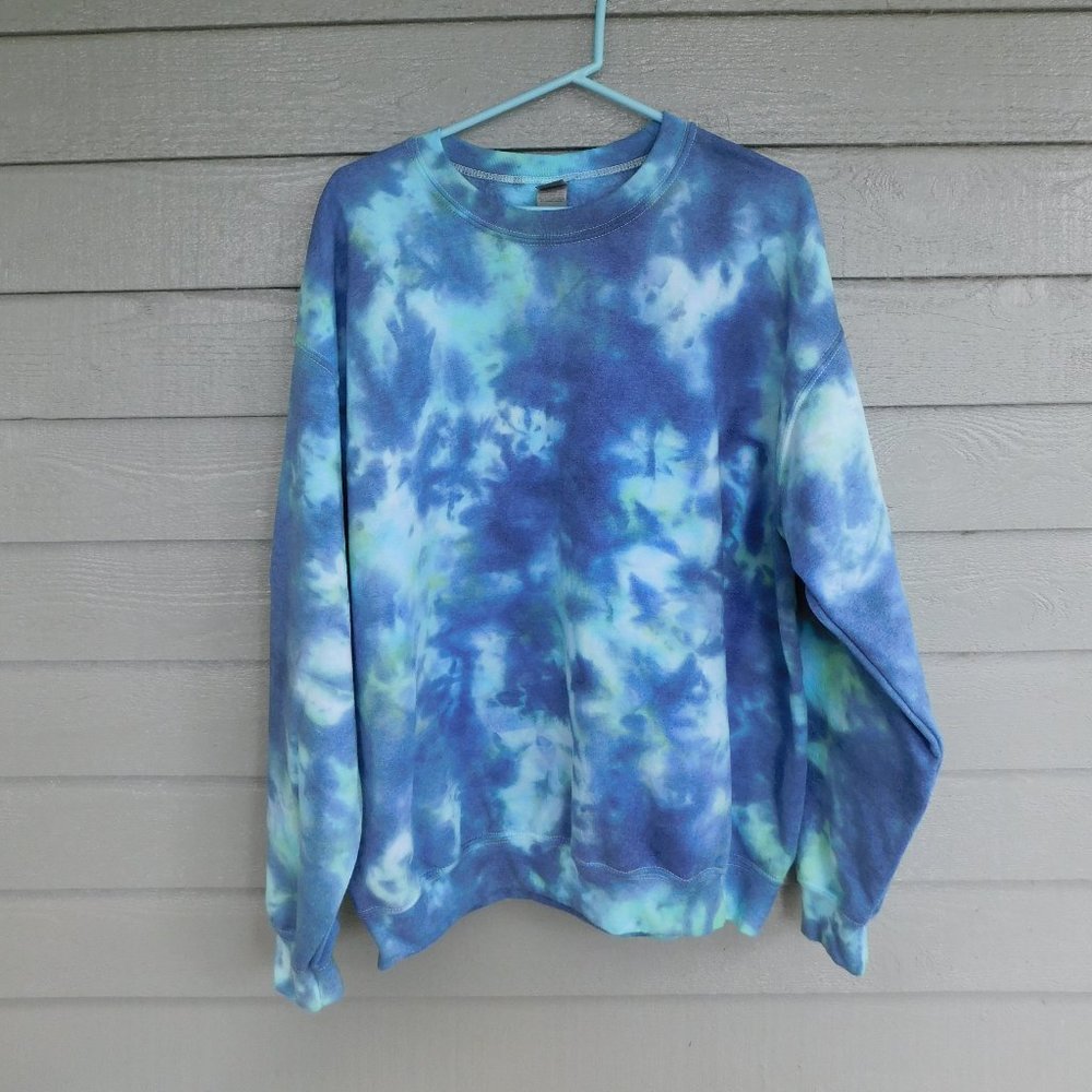 Handmade Indigo Blue Tie Dye Sweatshirt - L - New